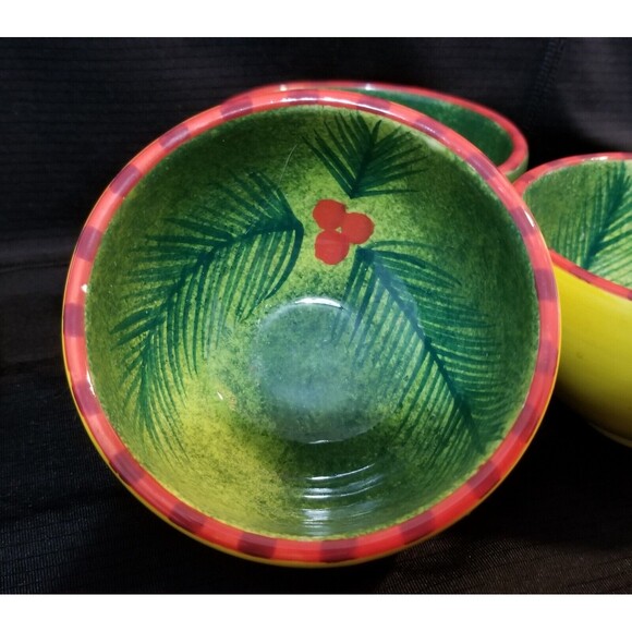 Set of Four (4) Dept 56 Condiment Bowls Holiday Christmas Hand Painted 3-1/8"dia - Picture 3 of 10